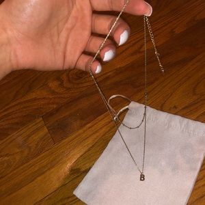 B letter necklace & bracelet